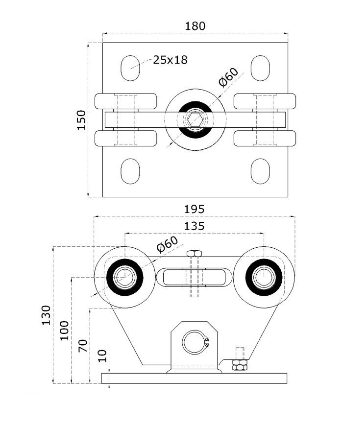 Tekening van loopwagen C395IX-1P Tekening van loopwagen C395IX-1P