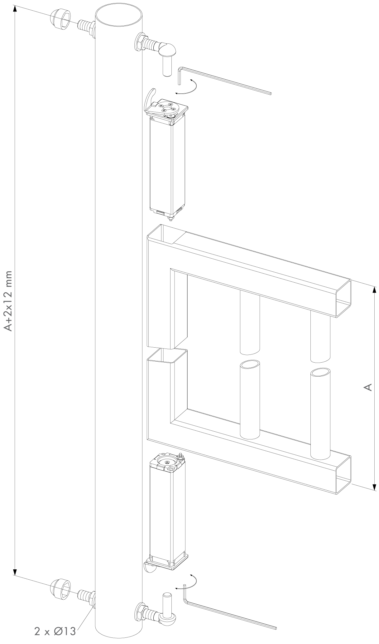 LOCINOX SWING40-130 Schéma de montage