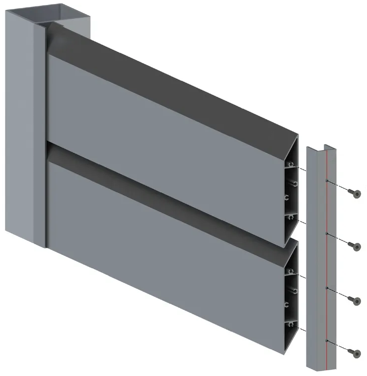 parallellogramvormige lamel verticaal geplaatst