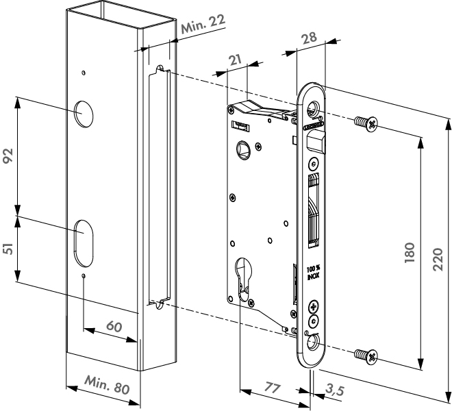 LOCINOX EIGHTYLOCK-M - schéma