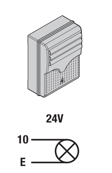 Raccordement du feu clignotant 24 V CAME KLED24