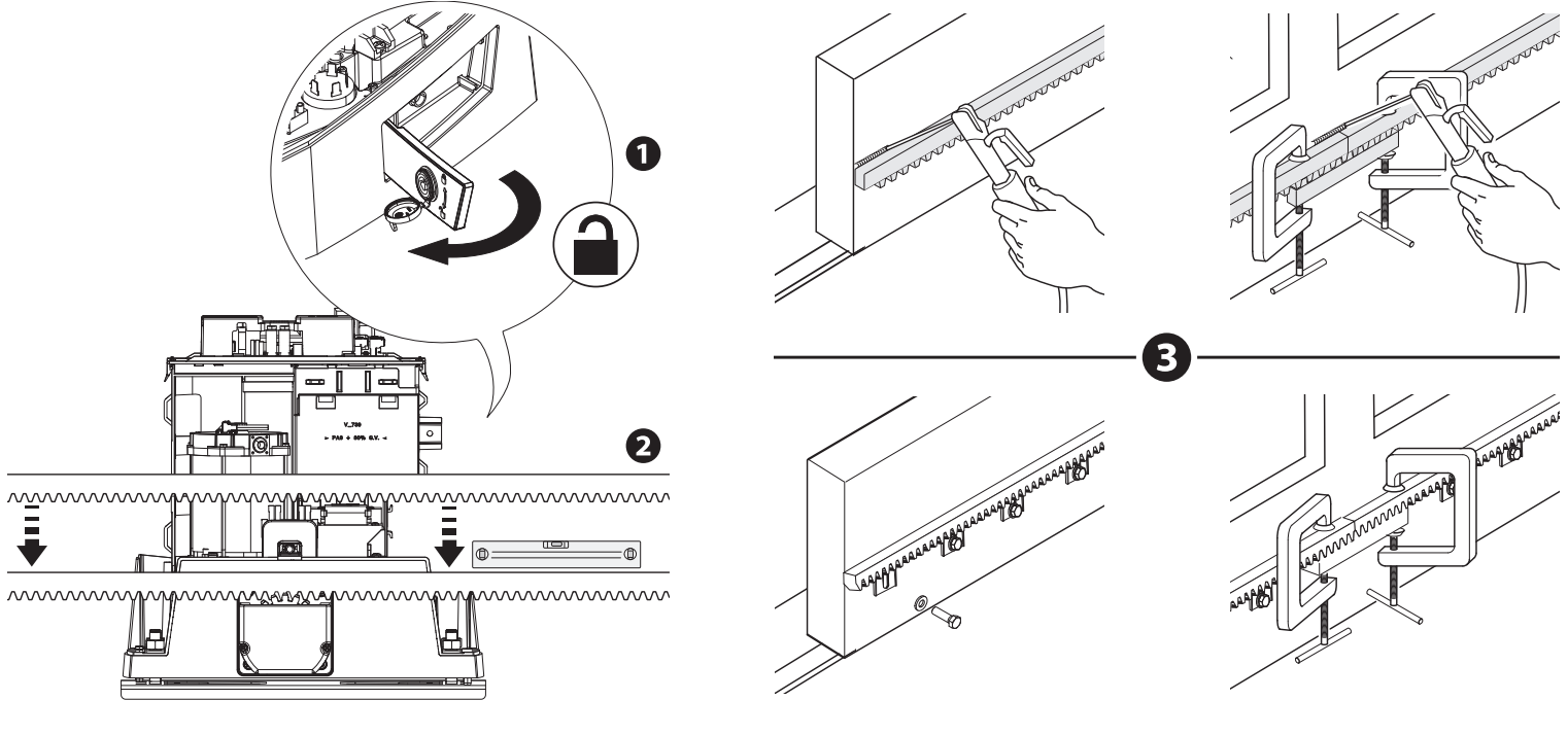 Fixation de la crémaillère module 4 et alignement des joints