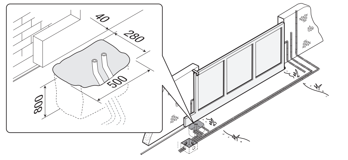 Exemple de fondation BKV et de cheminement des gaines