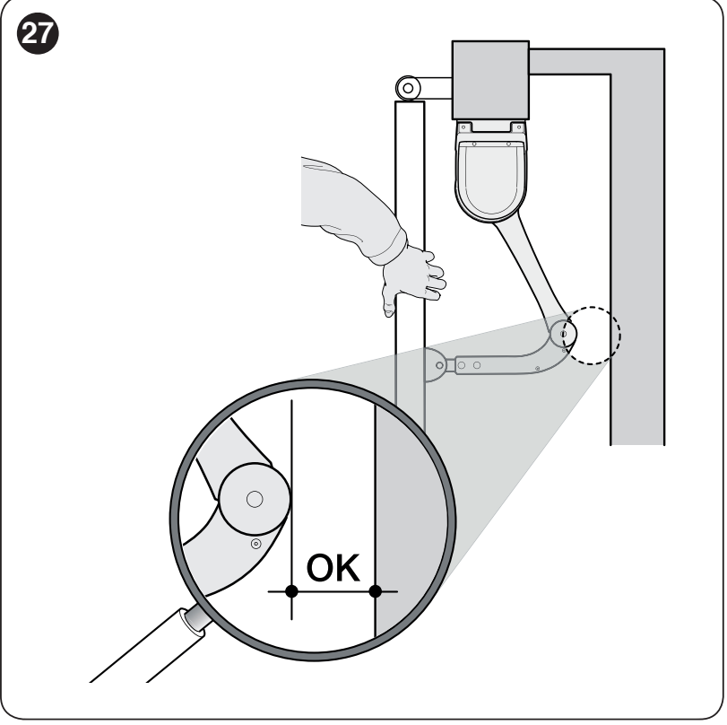 Vérification du dégagement avec le bras raccourci HYKE