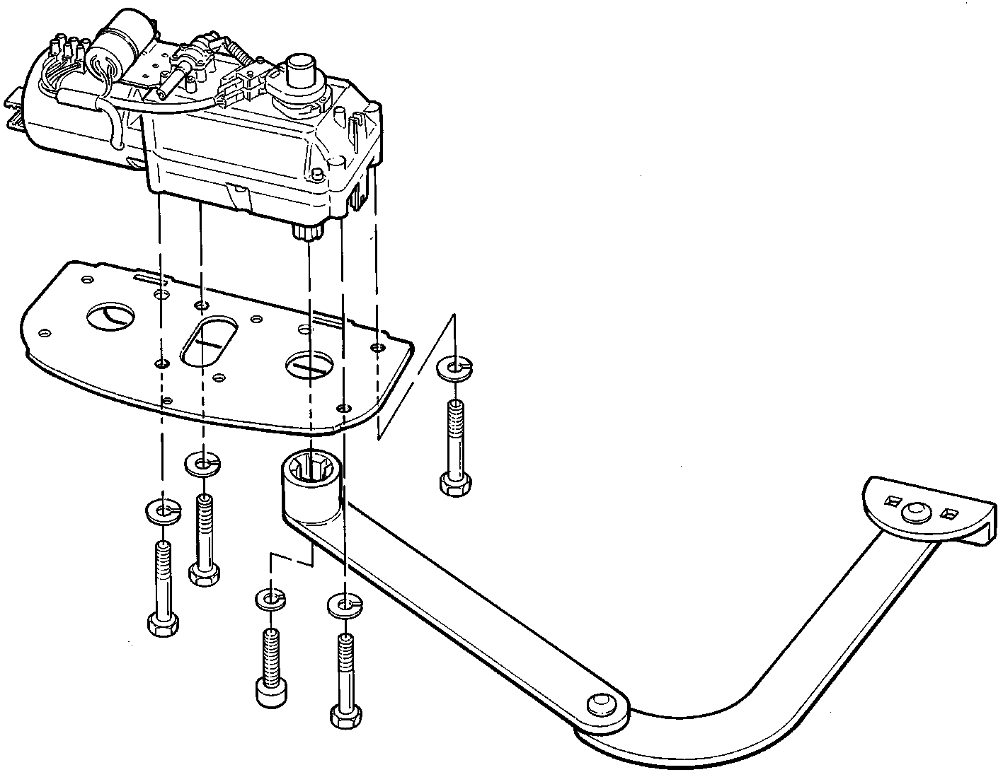 HYPPO – fixation du moteur pour un vantail gauche HYPPO – fixation du moteur pour un vantail gauche