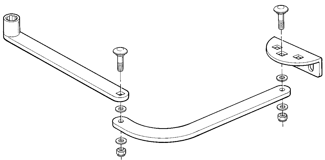 HYPPO – assemblage du bras pour un vantail droit HYPPO – assemblage du bras pour un vantail droit