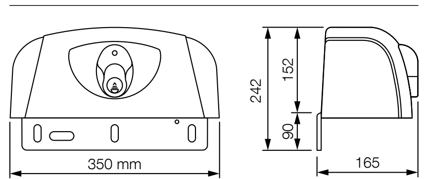 HYPPO – dimensions 350 × 165 × 242 mm HYPPO – dimensions 350 × 165 × 242 mm