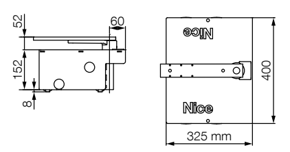 NICE L-FAB – dimensions de l’ensemble avec le caisson de fondation actuel