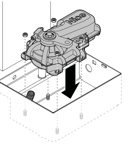L-FAB – fixation du moteur dans le caisson de fondation