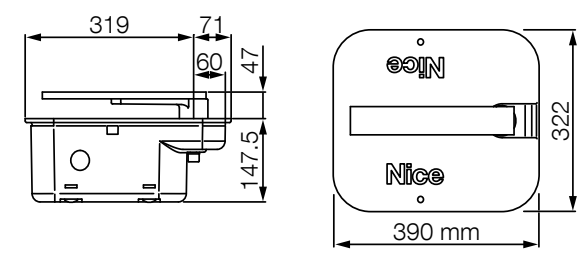 M-FAB : dimensions du caisson et de l’installation en millimètres