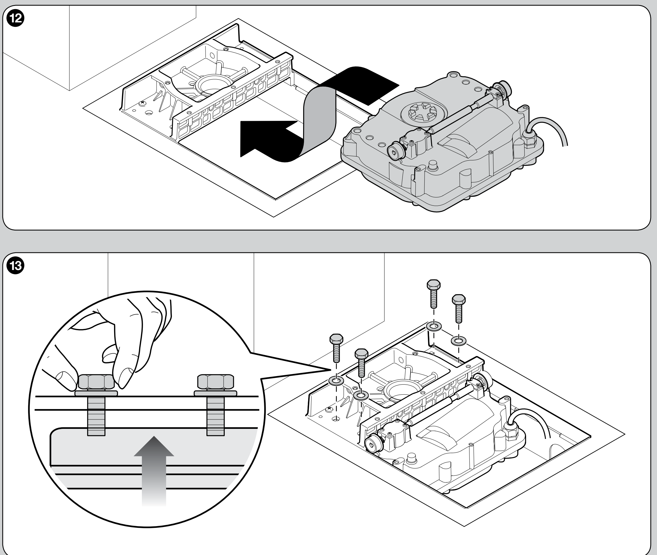 S-FAB : insertion du moteur et vis de fixation