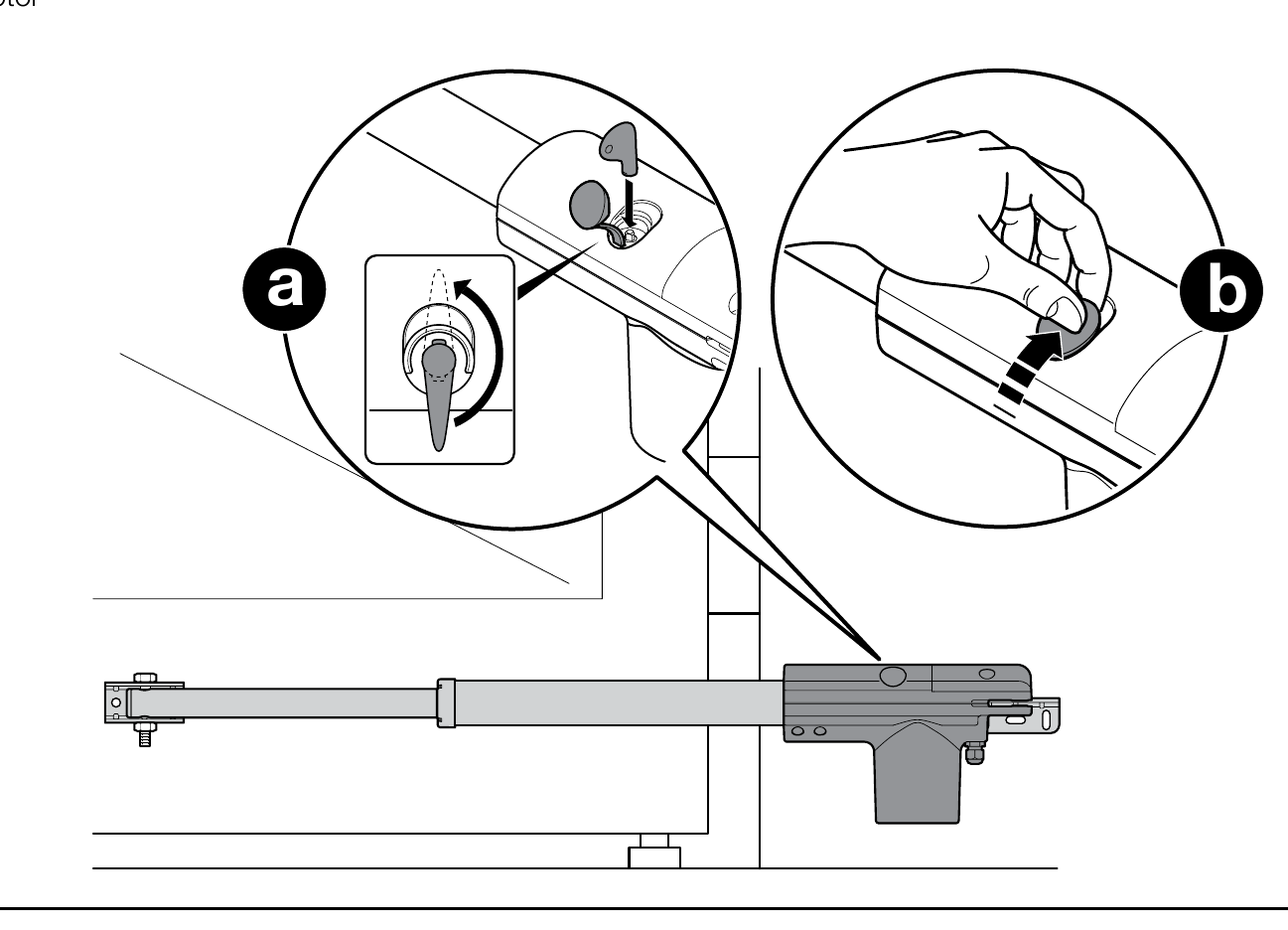 NICE TOO – déverrouillage et reverrouillage du moteur NICE TOO – déverrouillage et reverrouillage du moteur