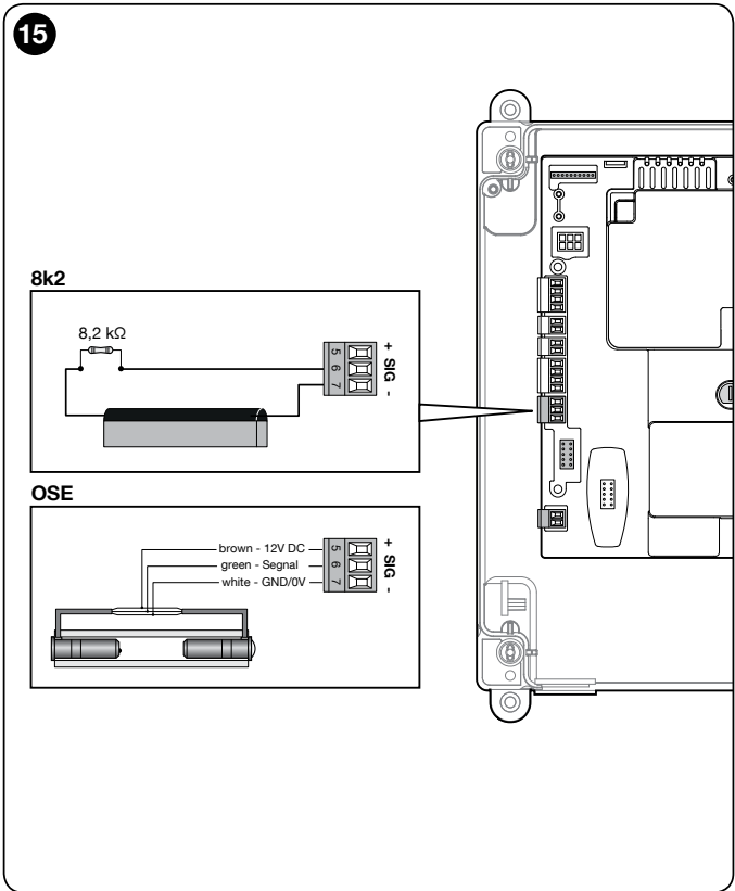 DPRO500 – resistieve contactlijst 8,2 kΩ en optische OSE-contactlijst op klemmen 5–6–7 DPRO500 – resistieve contactlijst 8,2 kΩ en optische OSE-contactlijst op klemmen 5–6–7