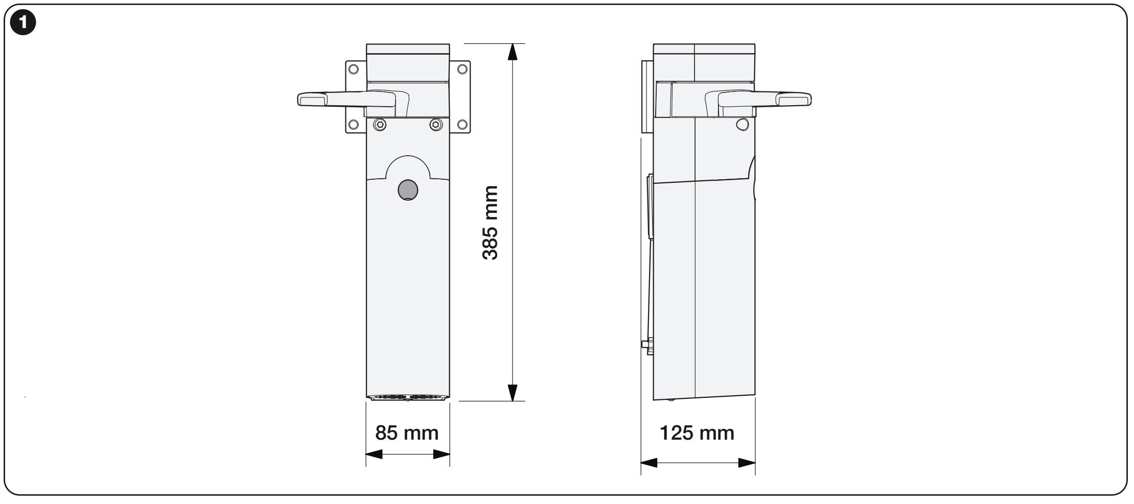 Afmetingen van de NICE WALKY WL1024-motor