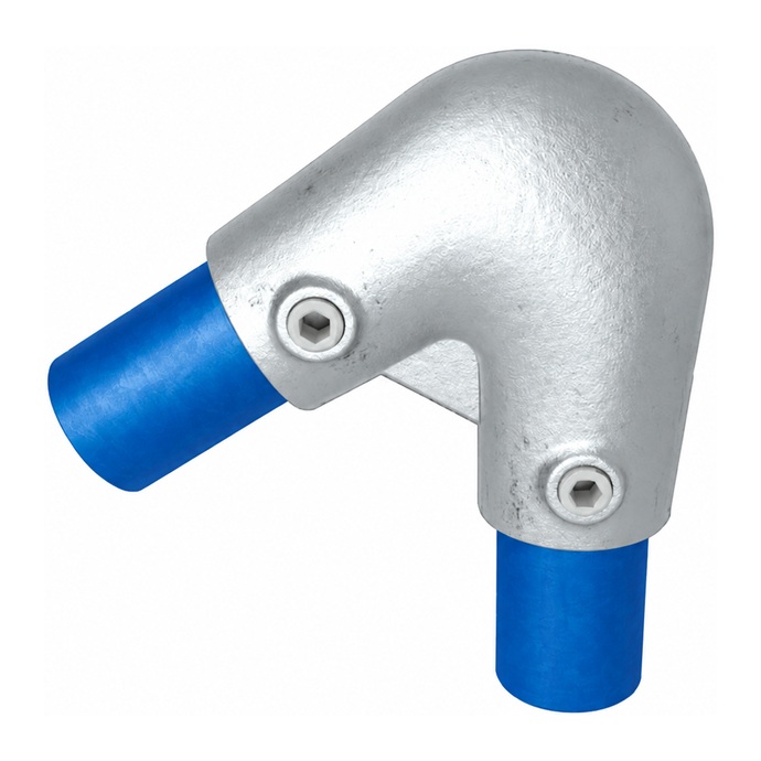 Voorbeeld van het gebruik van een buiskoppeling van 48,3 mm met blauwe buizen