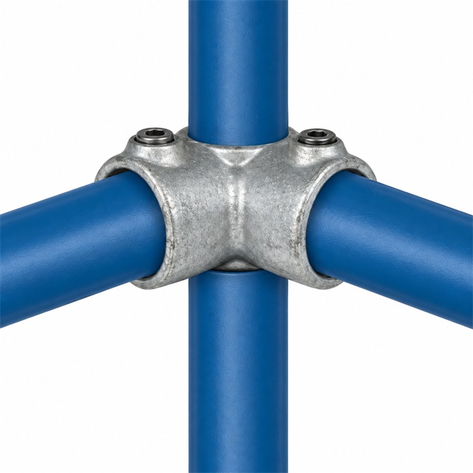 Exemple d’utilisation d’un raccord de tube de 48,3 mm avec des tubes bleus