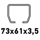 Met C-profiel 73x61x3,5mm