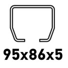 Met C-profiel 95x86x5mm