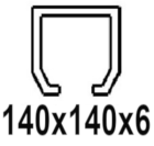 Voor C-profiel 140x140x6 mm