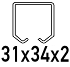 Pour profilé C 31x34x2 mm
