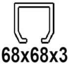 Voor C-profiel 68x68x3 mm
