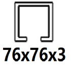 Voor C-profiel 76x76x3 mm