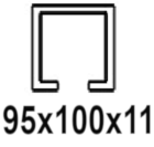 Voor C-profiel 95x100x11 mm