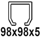 Voor C-profiel 98x98x5 mm