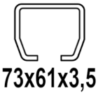 Pour profilé en C 73x61x3,5 mm