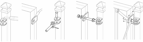 Utilisation : charnière réglable à souder, ouverture jusqu’à 180°