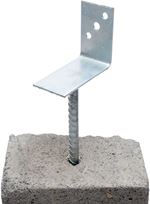 Platine d’ancrage en L de 60 mm avec tige d’armature