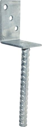 Platine d’ancrage en L de 60 mm avec tige d’armature