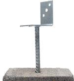 Platine d’ancrage en L de 60 mm avec tige d’armature