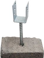 Platine d’ancrage en U de 60 mm avec barre d’armature