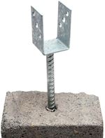 Platine d’ancrage en U de 60 mm avec barre d’armature
