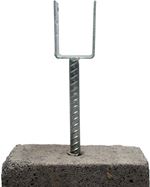 Platine d’ancrage en U de 60 mm avec barre d’armature