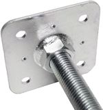 Pied de poteau avec platine supérieure fixe