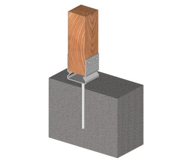 Exemple d’utilisation d’une platine d’ancrage en U avec nervure et tige d’ancrage