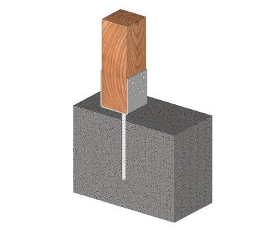 Exemple d’utilisation d’une platine d’ancrage en U de 60 mm avec barre d’armature