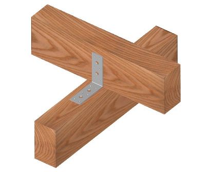 Exemple d’utilisation d’une équerre statique standard de 40 mm, à trous et sans renfort