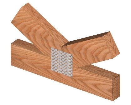 Voorbeeld van het gebruik van een enkelzijdige knoopplaat Voorbeeld van het gebruik van een enkelzijdige knoopplaat
