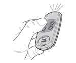 2. Appuyez sur le bouton à copier : la LED s’allume ensuite.