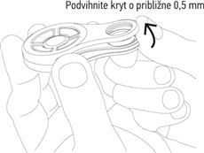 2. Soulevez le bas de la coque d’environ 0,5 mm
