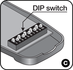 Interrupteur DIP de la télécommande NICE Flo