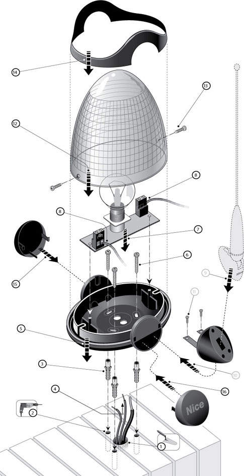 Montageprocedure voor de lamp NICE Lucy LUCY24