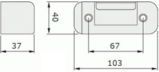 Dimensions de la gâche électrique NICE PLA11