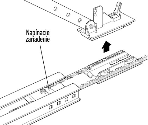 3. Placez le dispositif de tension à mi-course afin de pouvoir retirer le chariot de la barre :
