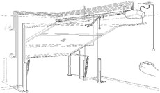 Porte de garage basculante débordante avec ressorts