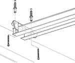 Si la configuration le permet, vous pouvez également fixer le rail directement au plafond.
