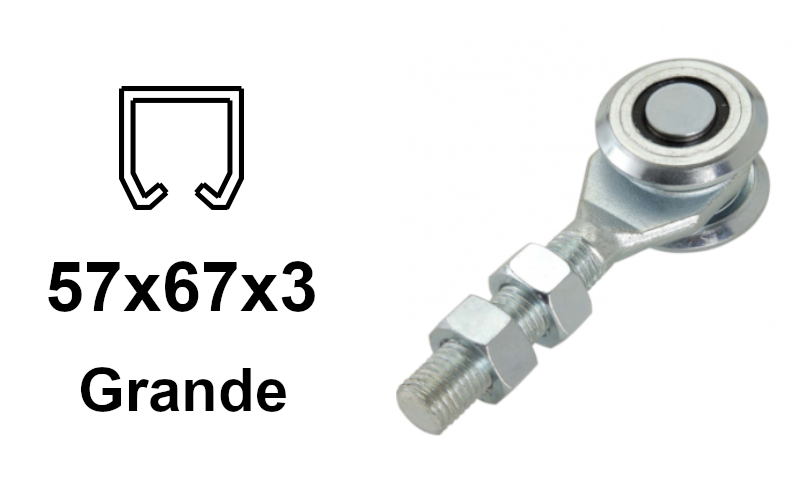 Loopwagen voor hangschuifpoort, 2 rollen, voor profiel 57×68×3,0